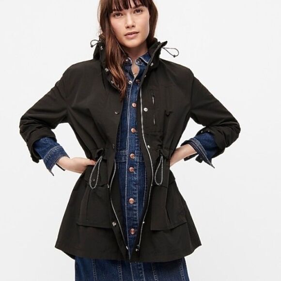 𝅺J.CREW Perfect Rain Coat, size XS, Vintage Burgundy - Picture 5 of 9